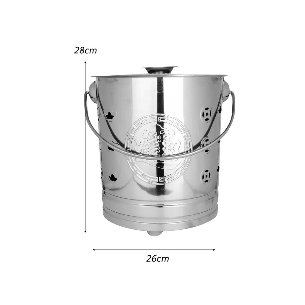 Burning Bucket Treasure Bowl Metal Fireplace Bucket for Yard Waste Trash Paper
