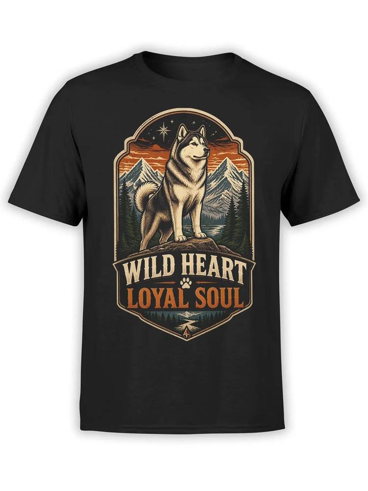 Wild Heart Husky Dog Tshirt Unisex S