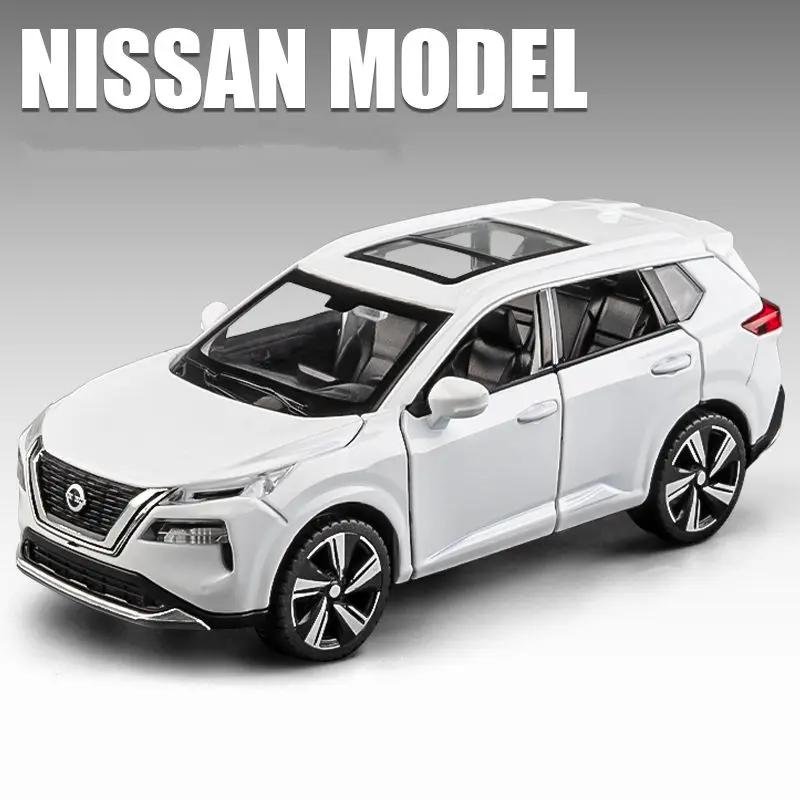

1/32 Металлическая модель автомобиля, игрушечные машинки Nissan X TRAIL, внедорожник, литой сплав, имитация внедорожников со звуком и светом, игрушки, подарки для мальчиков белый