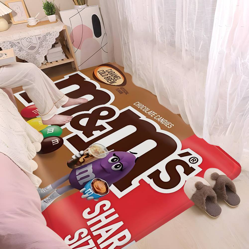 Carpet M&M Candy Snacks Kitchen Mat Kids Room Bedroom Decoration Balcony Anti-Slip Doormat Living Room Alfombra