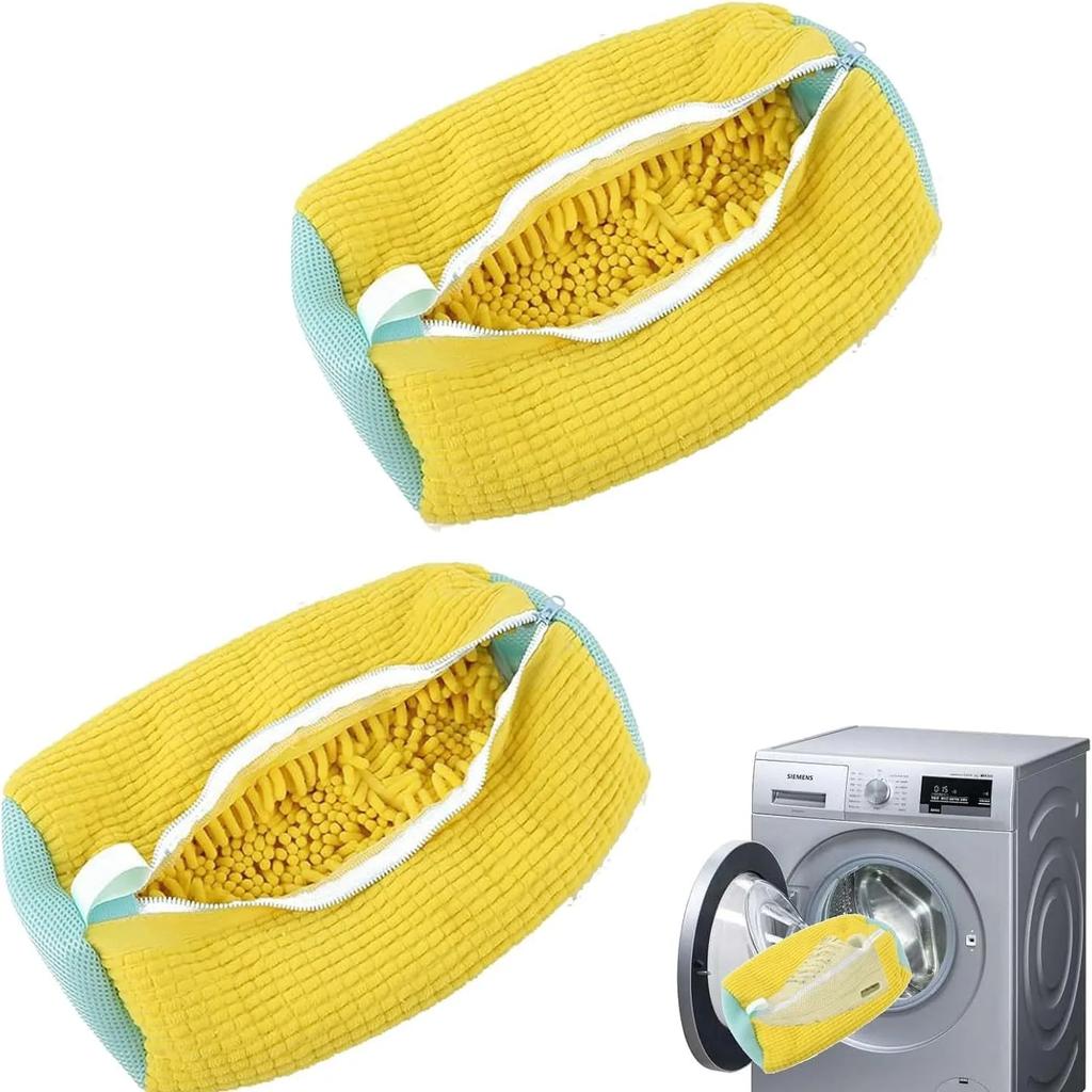 2PCS Shoe Washing Machine Bag Washer and Dryer Reusable Laundry Shoe Bag 360° Wrap-Around Cleaning Wash Bag Sneakers Organizer