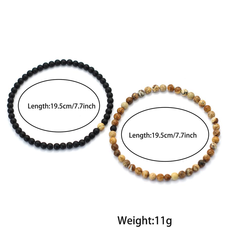 New 2Pcs 4mm Beads Bracelet Set For Men Tiger Eyes Turquoises Paired Strand Healing Braclet Handmade Casual Accessories Hombre