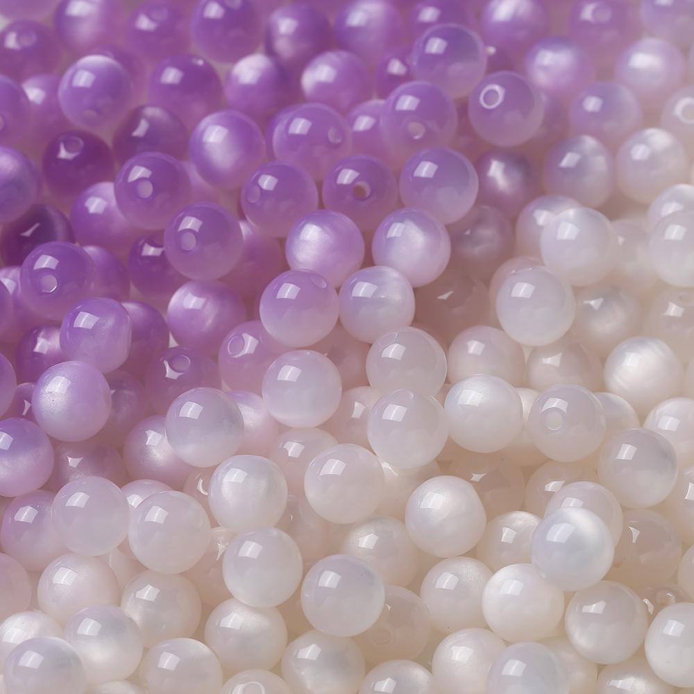 10pcs 8/10/12mm Resin Round Beads UV Changing Reactive Spacer Beads for DIY Necklace Bracelet Earring Jewelry Making Accessories