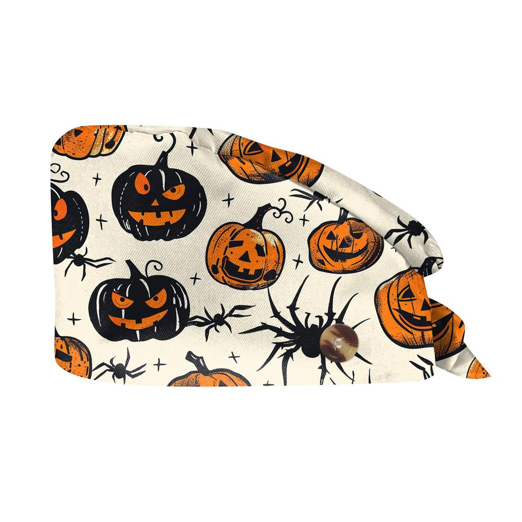 Fashion Halloween Print Work Hat Casual Wash Hat Bag Cap