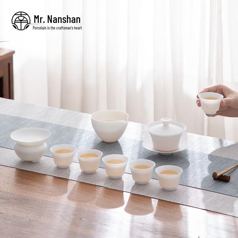 Nanshan Mr. White Porcelain Kung Fu Tea Set - Bell Design