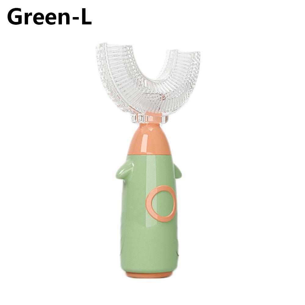 

Подарки Уход за полостью рта Мягкий силикон Чистка зубов Отбеливание зубов Инструмент для чистки U-образная зубная щетка green-L