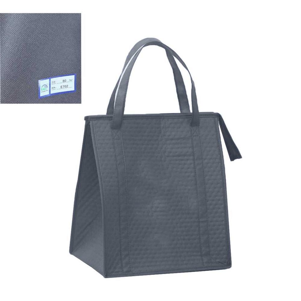 

Non-woven Thermal Cooler Bag Folding Insulated Lunch Box Large Capacity with Zipper Food Drink Storage Bags Picnic Camping серый
