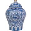 Gold-plated Ceramic Tea Jar Vintage Blue and White Porcelain Sealed Storage Jar Moisture-proof Candy Tea Pot Storage Container