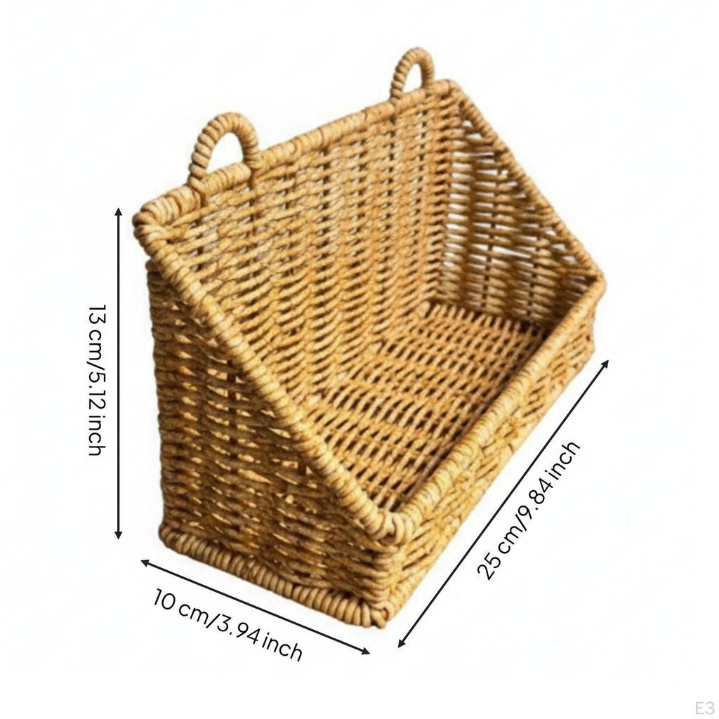 Woven Storage Basket with Hanging Loops Open-Top for Kitchen