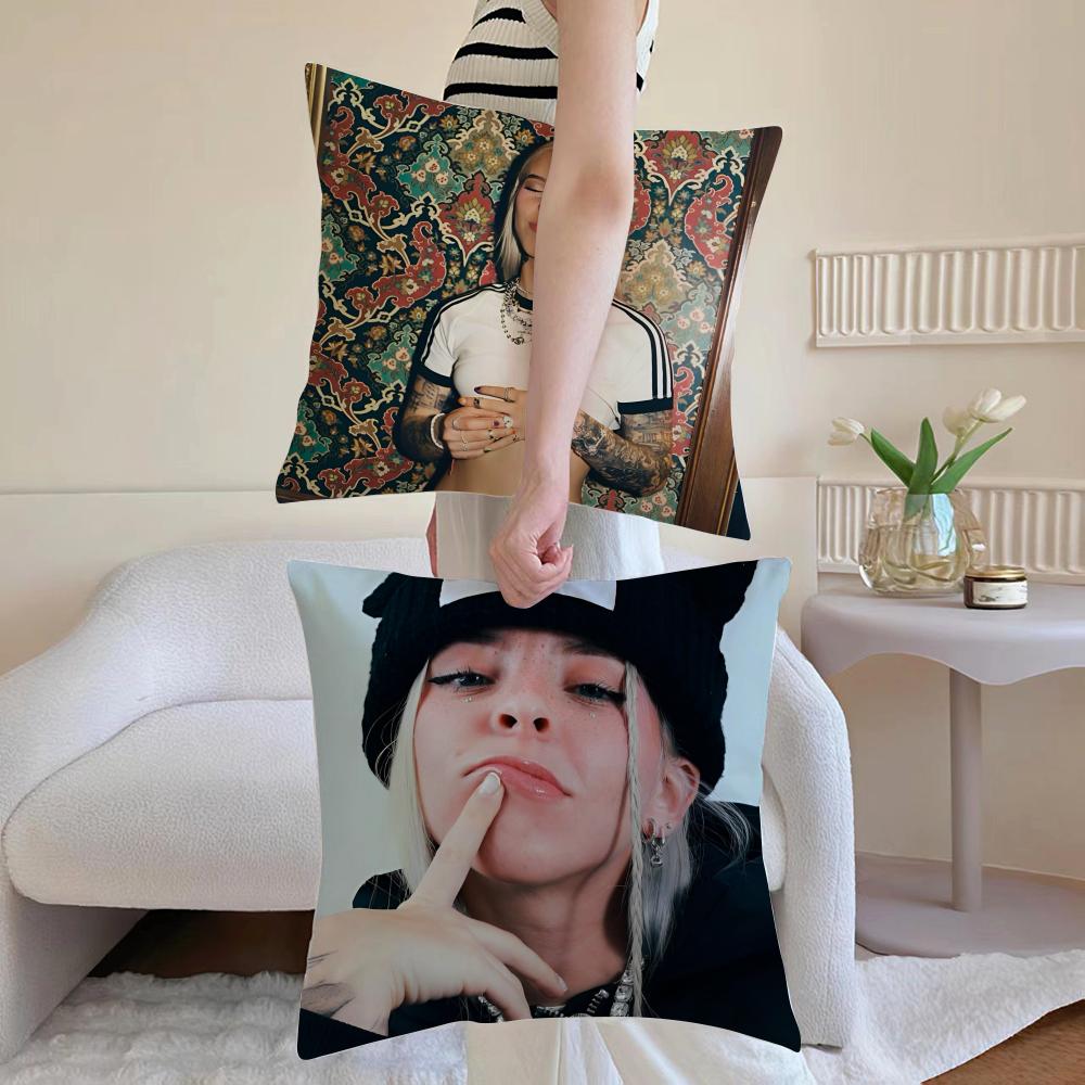 Hot Cool Singer Y-Young Miko Cushion Cover Pillowcase Short Plush Invisible Zipper Room Sofa Cushion Cover