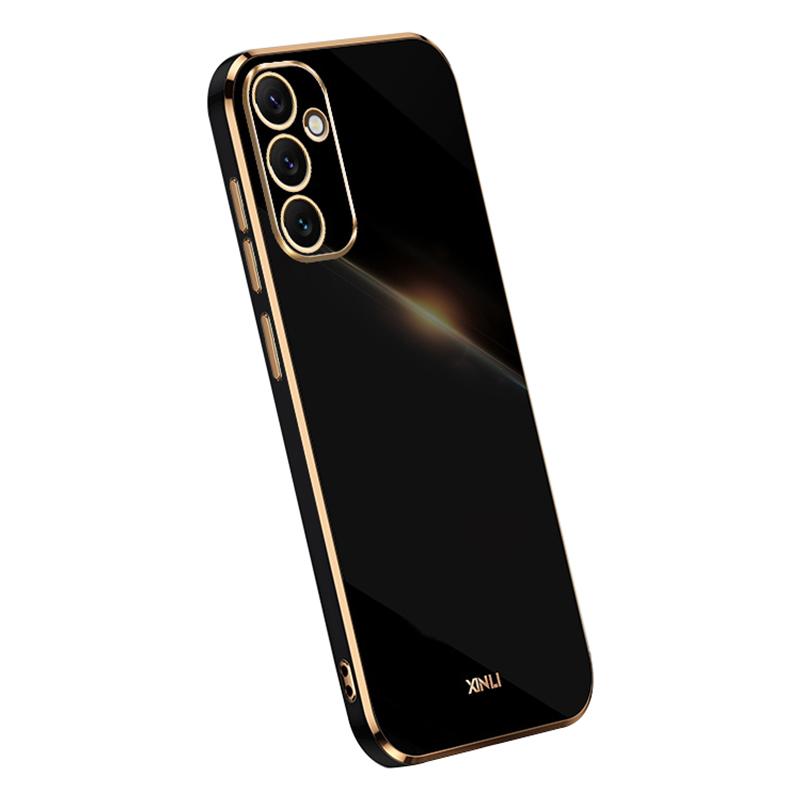 

XINLI Electroplating Phone Case for Samsung Galaxy A34 5G Anti-scratch TPU Cover Black