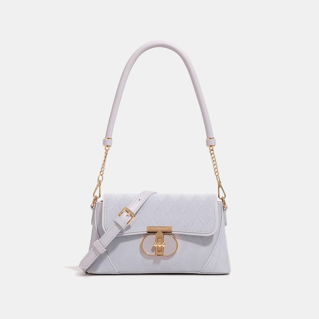 Advanced Light Luxury Texture Diamond Grid Armpit Bag for Women's Spring and Summer New Style French Stick Bag, Niche Versatile Crossbody Bag