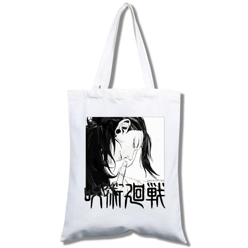 Spell Return Jujutsu Kaisen Shopping Mobile Phone White Canvas Handheld Messenger Bag