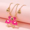 Lot de 2 Pendentifs en Forme de Flamant Rose Collier Meilleures Amies BFF Amitié pour Bijoux Femme Cadeau Utilisation Soirée
