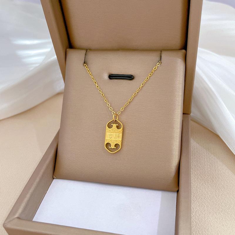 Geometric Planet Personality Minimalist Wind Furnace Real Gold Necklace Female Collarbone Chain