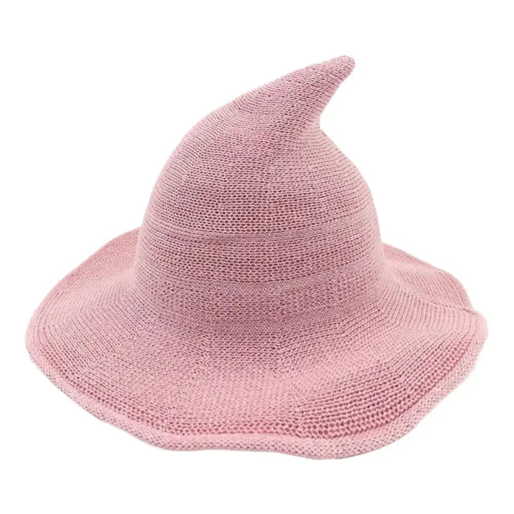 Fashion Vintage Witch Hat Party Halloween Wool Knit Hat Portable Festival Decoration for Women
