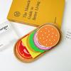 8Pcs/Set Cute Burger Shape Coaster Non-slip Creative Cup Pad PVC Insulation Mat  Afternoon Tea Mug