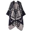 Knitted Wool Plaid Large Shawl With Summer Women'S Thermal Scarf Double-Sided Cape Fashion Cape Thickened