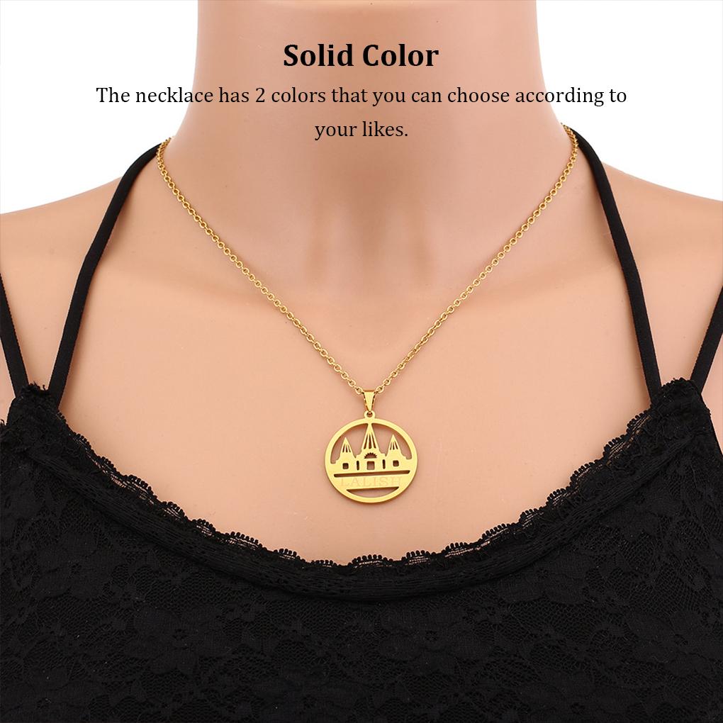 Stainless Steel Necklace Unisex Solid Color Ethnic Electroplated Geometric Choker Jewelry Pendant Birthday Gift