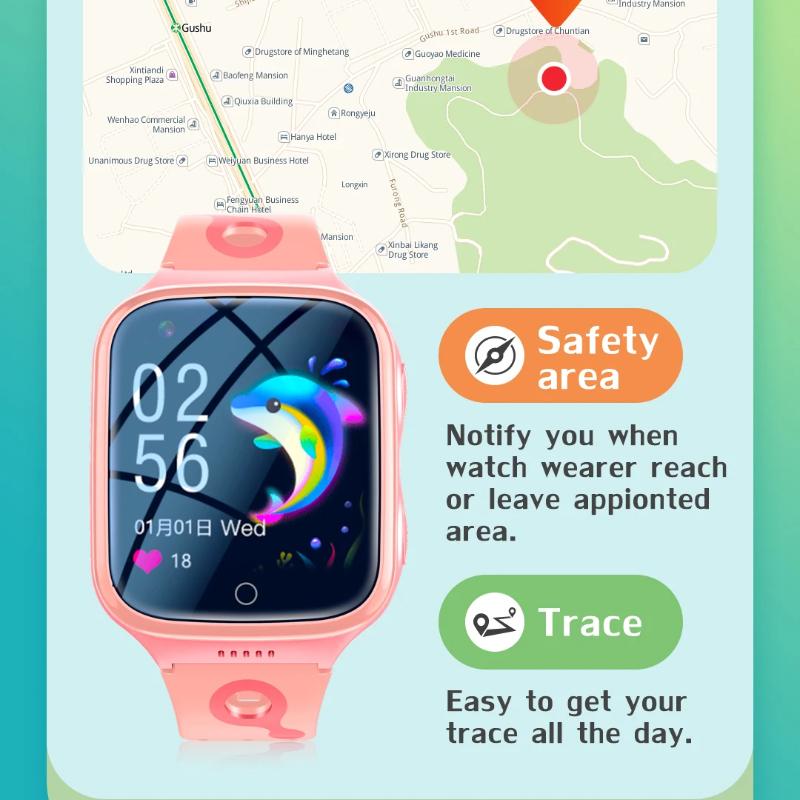 2025 NEW 4G Smart Watch Kids GPS WiFi 1000mAh Video Call Tracker Location SOS Call Back Monitor Phone Watch Smartwatch Children Gifts