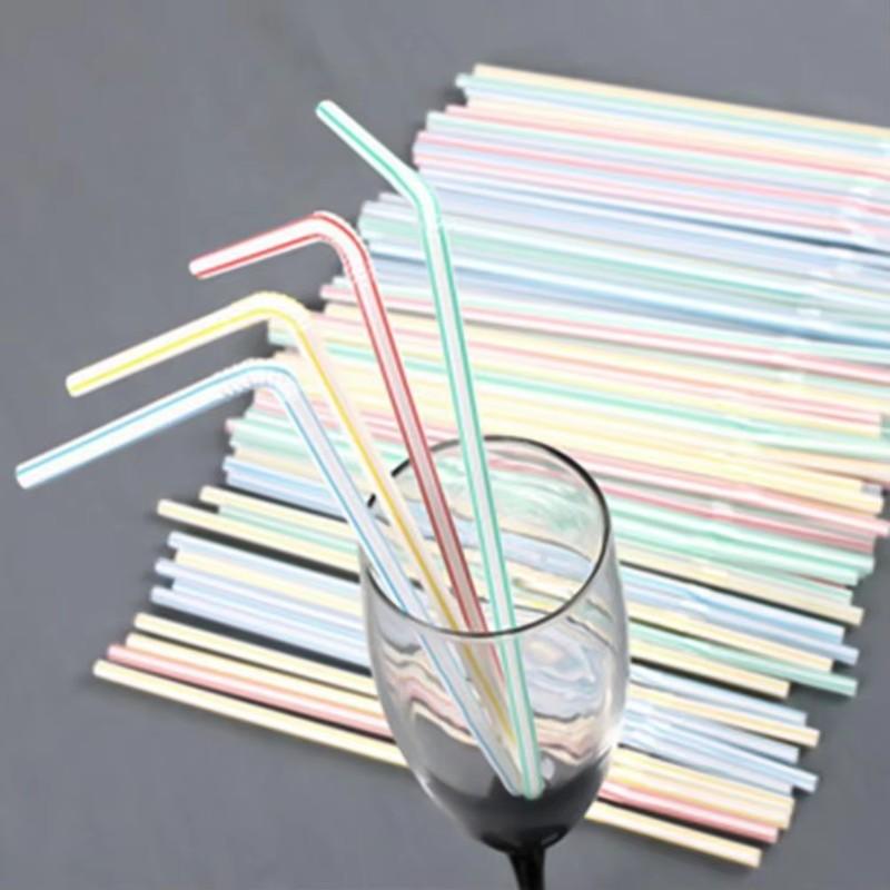 Disposable Drinking Straws Multicolor Plastic Pipes Cola Straws Bar Party Wedding Kitchen Pajitas Cocktail Straw Wholesale Tools