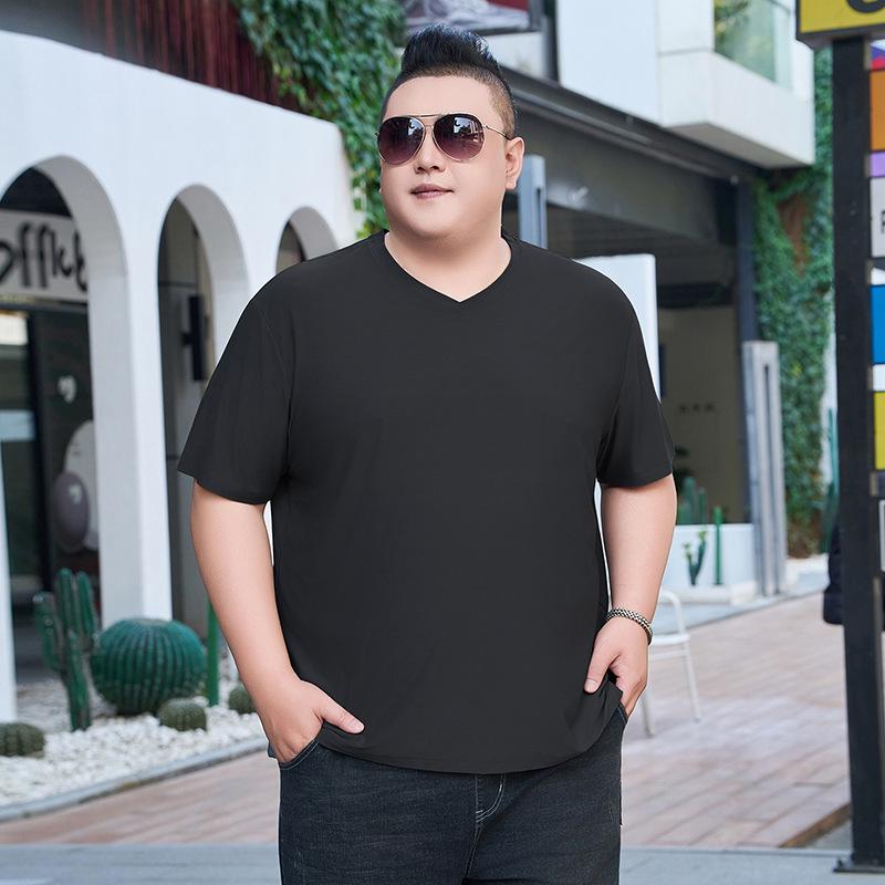 

Men s Plus Size Quick-Dry V-Neck Short Sleeve Ice Silk T-Shirt – Breathable, Loose Fit, Flaw-Hiding, Lightweight Summer Top. XL