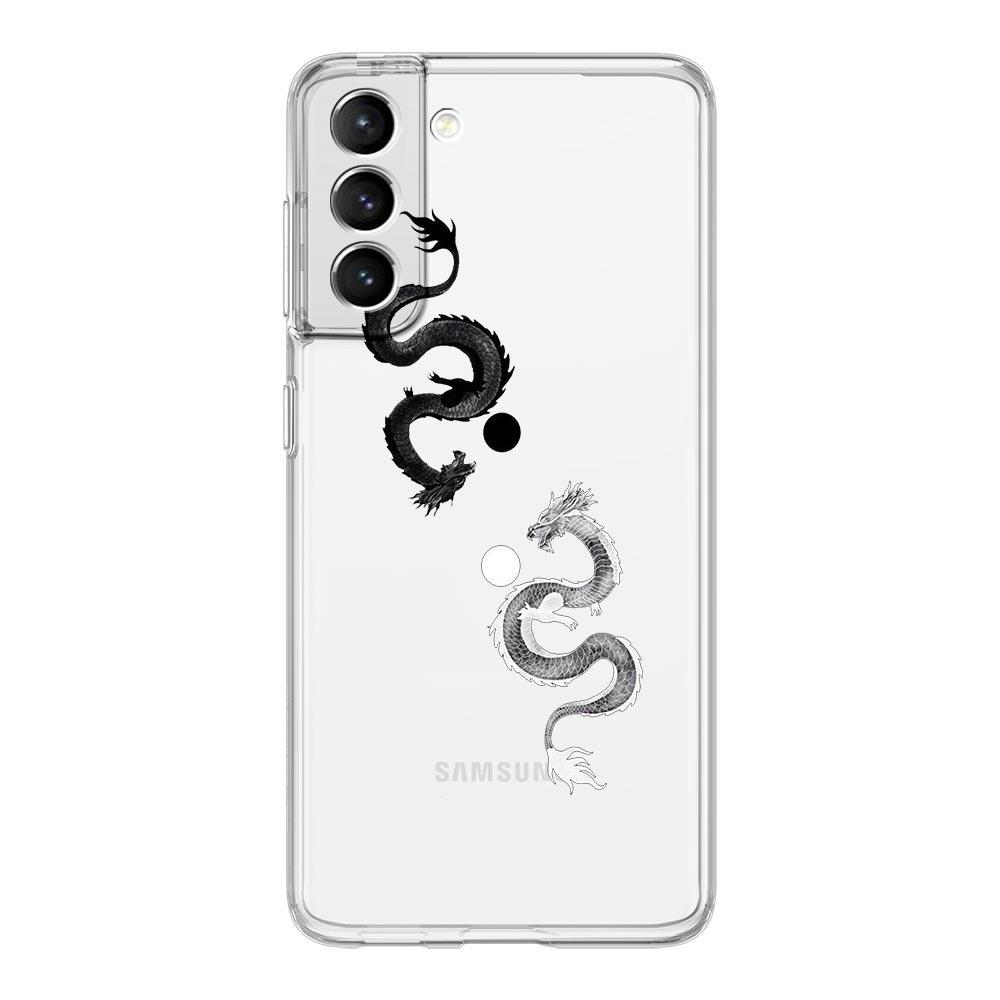 

Модный чехол для телефона с драконом для Samsung Galaxy S23 S22 Ultra S20 S21 FE 5G S10 S10E S9 S8 Plus 4G, силиконовая прозрачная задняя крышка Couqe Samsung S23 Plus