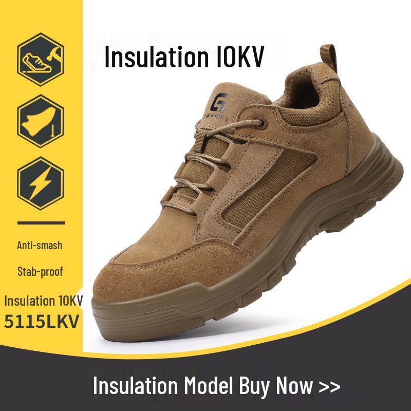 Men's Summer Safety Shoes: Breathable, Anti-Smash, Puncture-Resistant, Steel Toe, 10KV Insulated Electrician Work Shoes