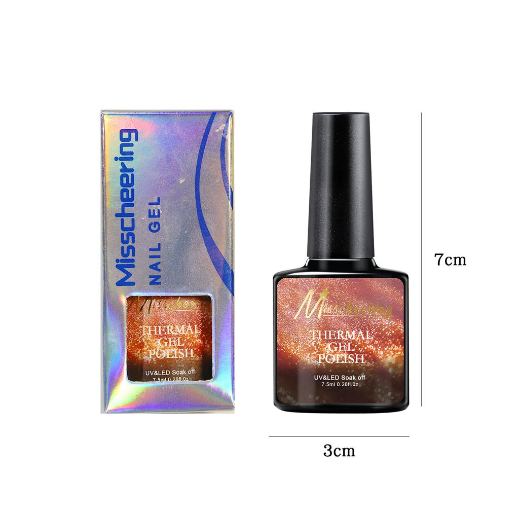 Żel odbijający światło Brokatowy Temperatura Zmiana koloru Żelowy lakier Soak Off UV Żel Nail Art DIY 7.5ml Szklana butelka