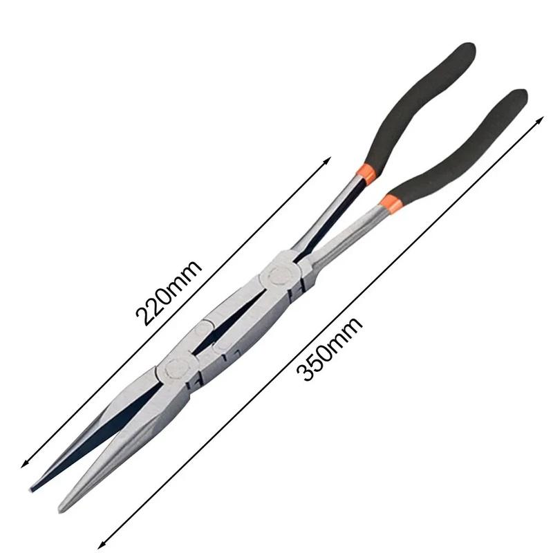 Enhanced Long Reach Pliers Needle Nose Pliers Straight 45° 90° Bent Tips Auto Care Kit Car Accessories