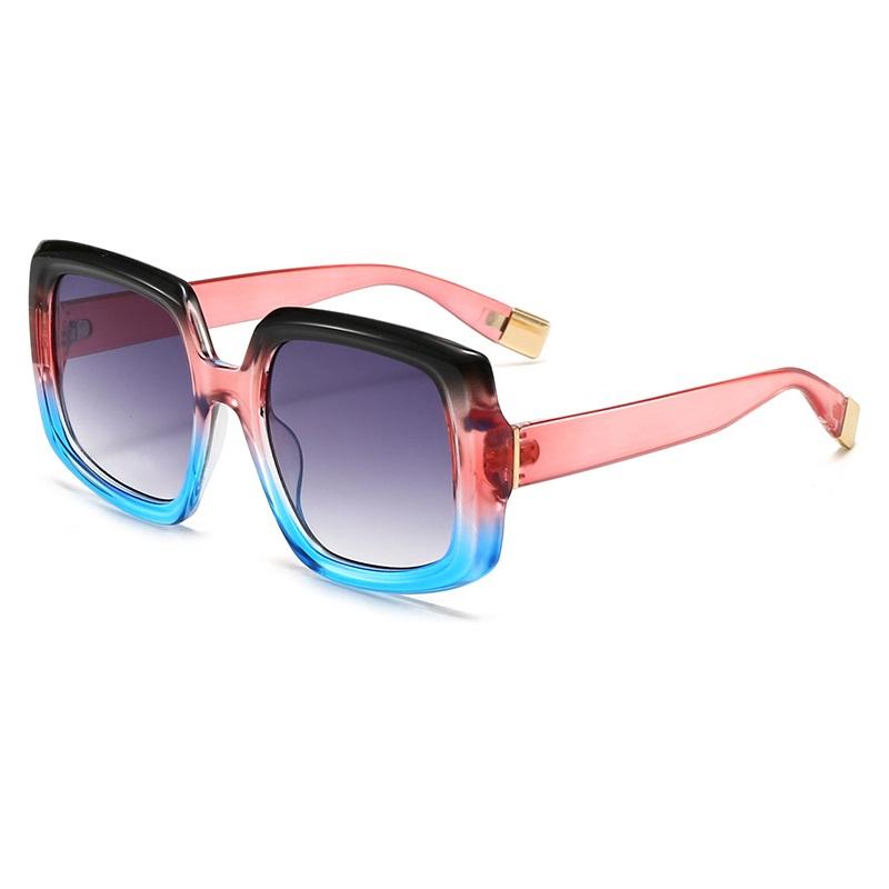 

New Colorful Square Sunglasses UV400 Gradient Frame Retro Brand Designer Luxury for Women Men Travel Unisex as picture