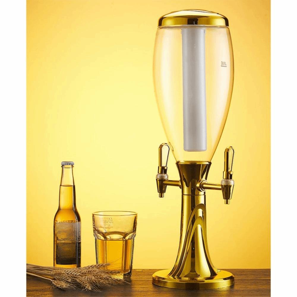 with Icicles Beer Tower 1.5/2/3L Drink Holder Double-Headed Beer Dispenser KTV Use