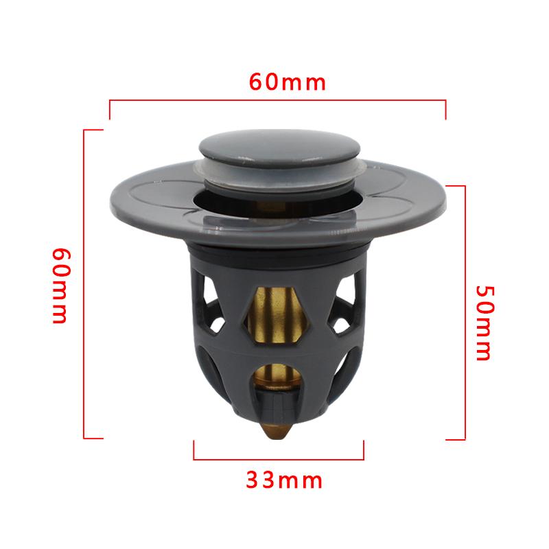 

Universal Copper Pop-Up Bounce Core Basin Drain Rose Gold Filter Hair Catcher Deodorant Bath Stopper Kitchen Bathroom Tool серый