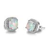 Luxury Female Yellow Pink Stone Earrings Fashion Silver Wedding Jewelry Vintage Double Stud Earrings For Women