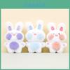 Lovely Plush Bunny Keychain Short Fur Stuffed Toy With Key Ring 11cm
