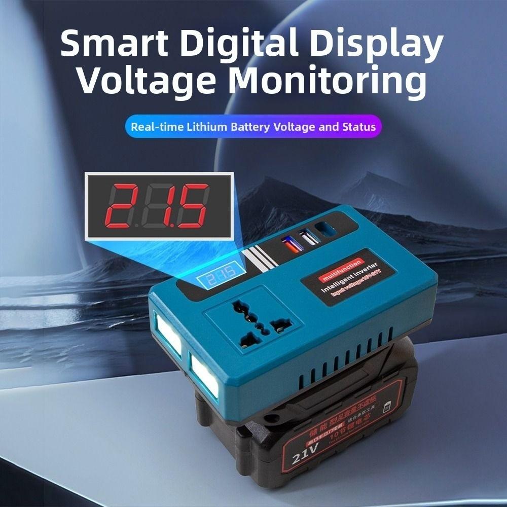 With LED Work Light Battery Power Inverter for Makita 18V Battery Battery Inverter Adapter