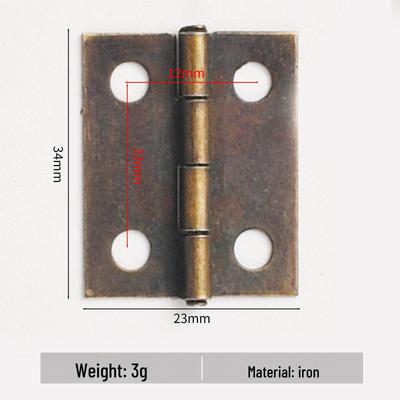 Antyczne płaskie zawiasy 1,5" do małych drewnianych pudełek prezentowych i pudełek z brokatem (34x22mm)