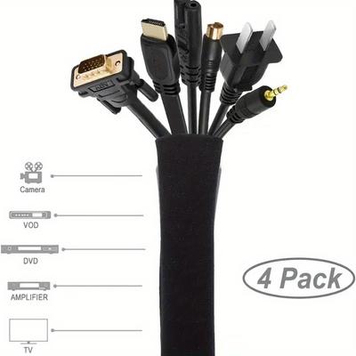 4pcs Office Storage Concealer Management Sleeve Cable Organizer for TV Computer Refrigerator Cable Protection Box