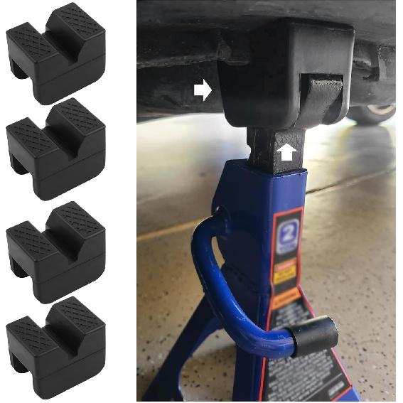 4PCS Slotted Pinch Weld Jack Pad,Rubber Pinch Weld Jack Adapter Provides Cushioning And Non-Slipping,Universal 2 Ton Jack Stand Pads Car Accessories