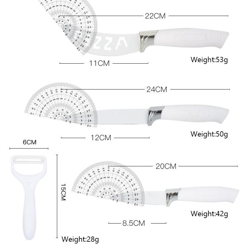7Pcs/set Stainless Steel Pizza Knife Boning Knife Kitchen Chef Knives Meat Cleaver Fruit Peeler Kitchen Tool