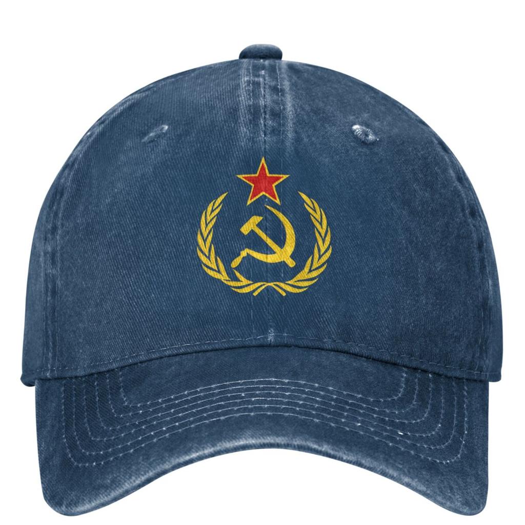 Hamer en Sikkel Denim Baseballpet Communisme Outdoor Zon Truckerpet Zomer Dames Unisex Vintage Zonneklep Snapback Pet