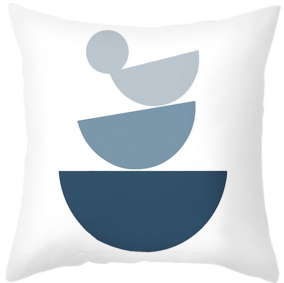 Simple Style Morandi Color Pillowcase Lines Abstract Geometric Printed Cushion Home Sofa Pillowcase