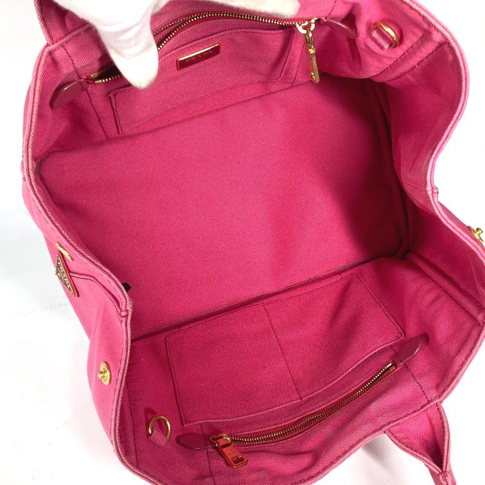 PRADA Canapa logo Bag Shoulder Bag Tote Bag Canvas pink