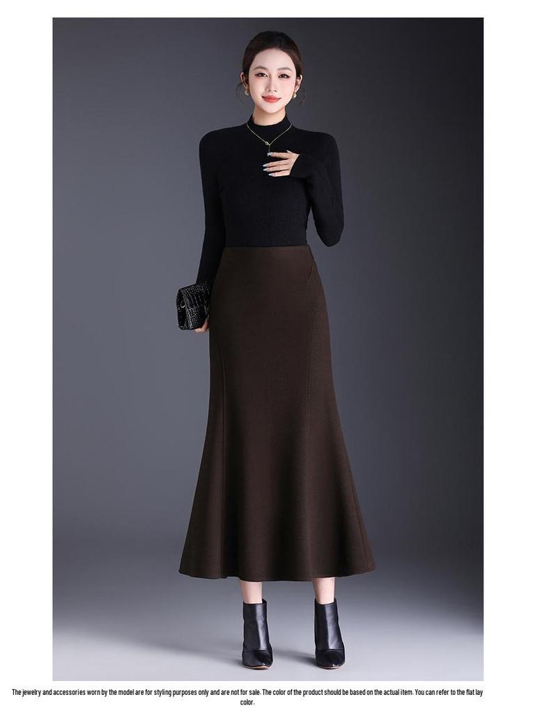 Collection Hiver 2025: Jupe Midi Moulante Queue de Poisson Taille Haute