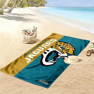 Jacksonville Jaguars Print Beach Towel, Large Soft Quick Dry Towel for Beach Camping Swimming