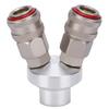 2 Way Connector Chrome Plated Pneumatic Component Carbon Steel G1 4in Thread Quick Coupler