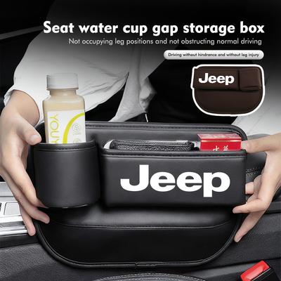 Xhcv4 For Car Seat Gap Storage Box Leather Organizer with Cup Holder Compass Renegade Cherokee Wrangler JK Patriot Liberty