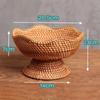 Food Snack Serving Basket, Footed Fruit Decorative Multipurpose Counter Kitchen Rattan