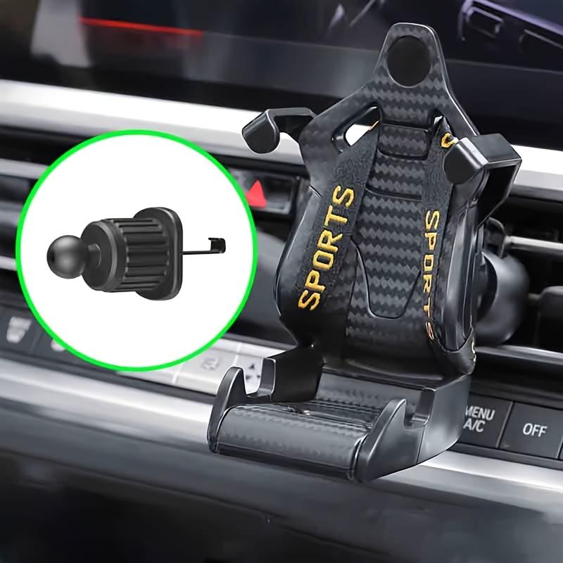 Car Racing Seat Shaped Phone Holder, Air Vent Installation Mount with Anti-Slip Metal Clip,Compatible with All Smartphones