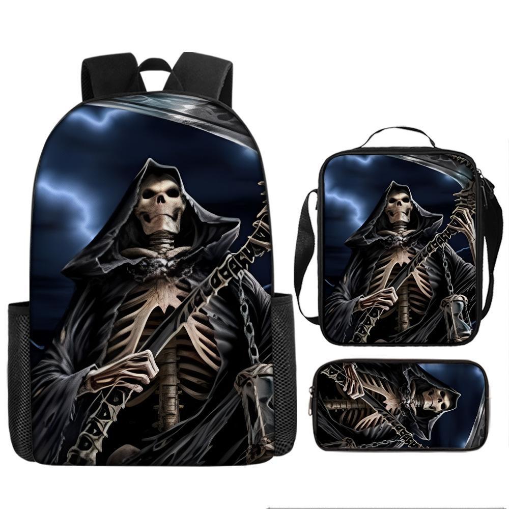 Skull Schoolbag for Primary School Students, Kindergarten New Schoolbag for Boys and Girls, Grades 2345 and 6